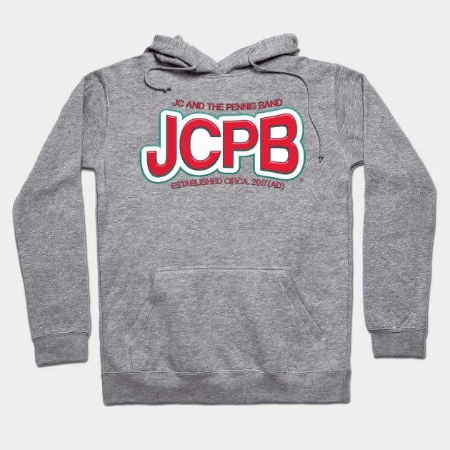 JCPB Letters Design - Red and Green Hoodie by JC and the Pennis Band